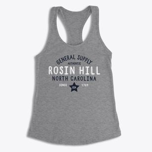 Rosin Hill North Carolina General Supply Women's Racerback Tank