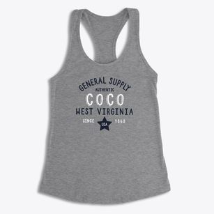 Coco West Virginia General Supply Women's Racerback Tank