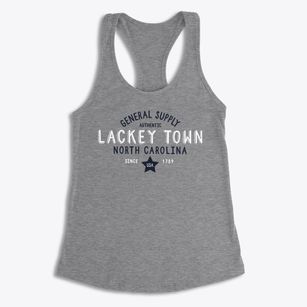 Lackey Town North Carolina General Supply Women's Racerback Tank