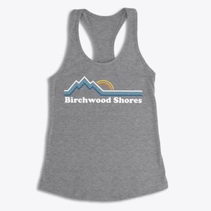Birchwood Shores Michigan Mountain View Women's Racerback Tank