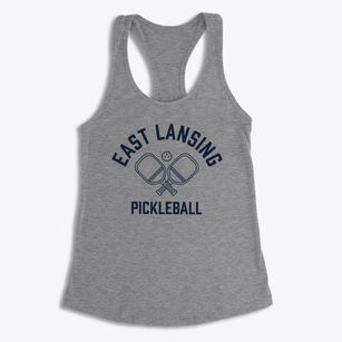 East Lansing Michigan Pickleball Women's Racerback Tank