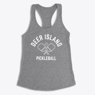 Deer Island Oregon Pickleball Women's Racerback Tank
