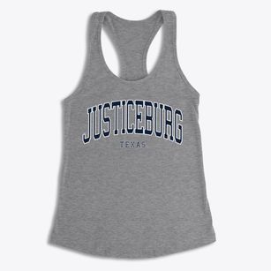 Justiceburg Texas Traditional Women's Racerback Tank