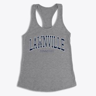 Lawnville Tennessee Traditional Women's Racerback Tank