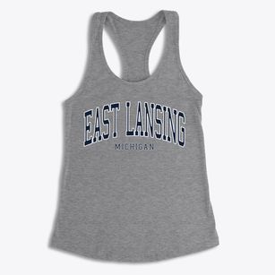 East Lansing Michigan Traditional Women's Racerback Tank