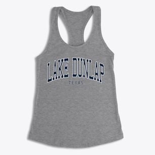 Lake Dunlap Texas Traditional Women's Racerback Tank