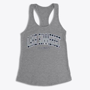 Lake Summerset Illinois Traditional Women's Racerback Tank