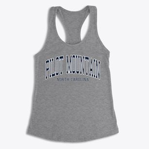 Pilot Mountain North Carolina Traditional Women's Racerback Tank