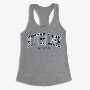 Potter Lake Wisconsin Traditional Women's Racerback Tank