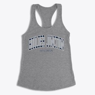 Boulder Junction Wisconsin Traditional Women's Racerback Tank
