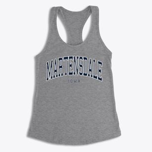 Martensdale Iowa Traditional Women's Racerback Tank