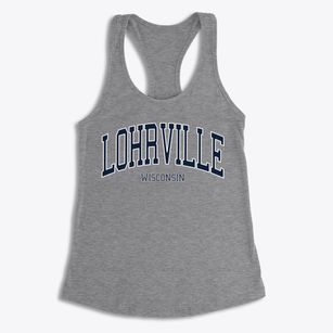 Lohrville Wisconsin Traditional Women's Racerback Tank