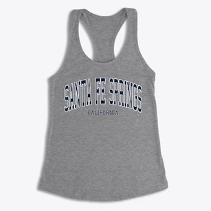 Santa Fe Springs California Traditional Women's Racerback Tank