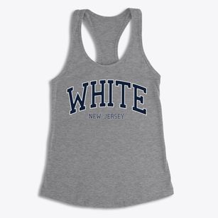 White New Jersey Traditional Women's Racerback Tank