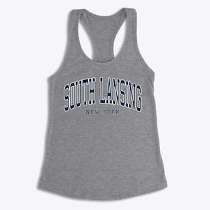 South Lansing New York Traditional Women's Racerback Tank
