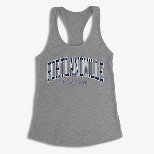 Portlandville New York Traditional Women's Racerback Tank