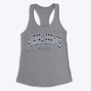 Aurora Springs Missouri Traditional Women's Racerback Tank