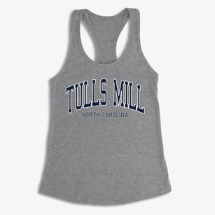 Tulls Mill North Carolina Traditional Women's Racerback Tank
