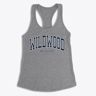 Wildwood Michigan Traditional Women's Racerback Tank