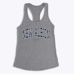 New Albion Iowa Traditional Women's Racerback Tank