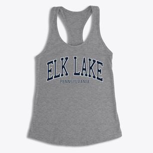 Elk Lake Pennsylvania Traditional Women's Racerback Tank