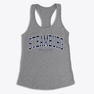 Steamburg Michigan Traditional Women's Racerback Tank