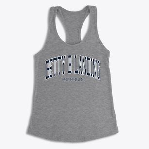 Betty B Landing Michigan Traditional Women's Racerback Tank
