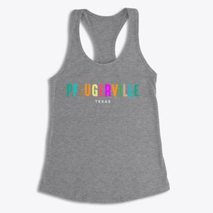 Pflugerville Texas Color Pop Women's Racerback Tank
