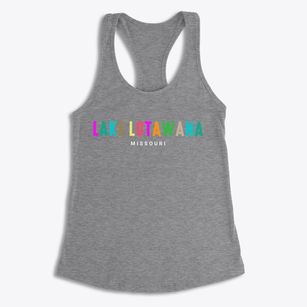 Lake Lotawana Missouri Color Pop Women's Racerback Tank