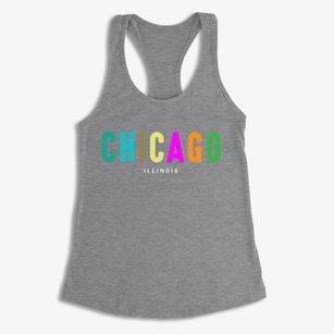 Chicago Illinois Color Pop Women's Racerback Tank