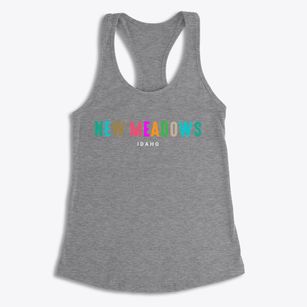 New Meadows Idaho Color Pop Women's Racerback Tank