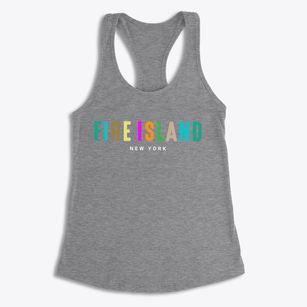 Fire Island New York Color Pop Women's Racerback Tank