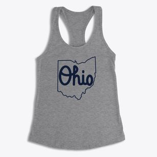  Ohio Script Shape Women's Racerback Tank