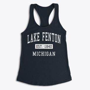 Lake Fenton Michigan Classic Established Women's Racerback Tank