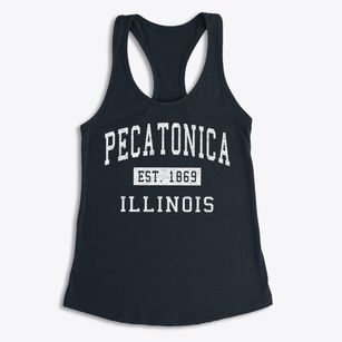 Pecatonica Illinois Classic Established Women's Racerback Tank
