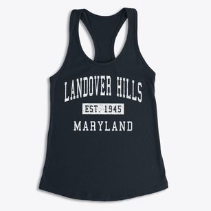 Landover Hills Maryland Classic Established Women's Racerback Tank