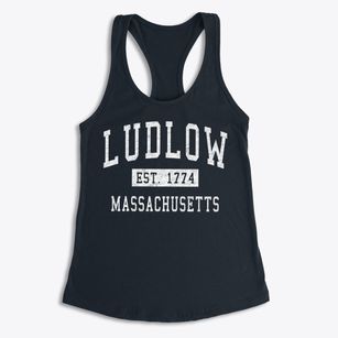 Ludlow Massachusetts Classic Established Women's Racerback Tank