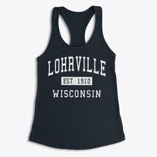 Lohrville Wisconsin Classic Established Women's Racerback Tank