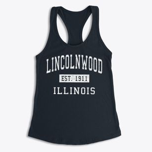 Lincolnwood Illinois Classic Established Women's Racerback Tank