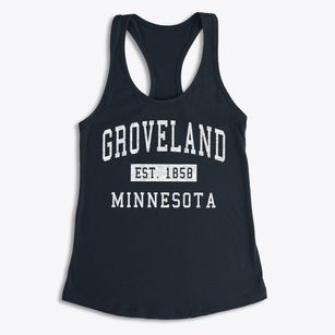 Groveland Minnesota Classic Established Women's Racerback Tank