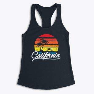 Galt California Palm Tree Sunset Women's Racerback Tank