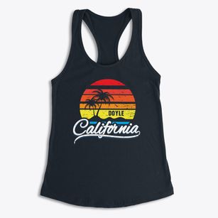 Doyle California Palm Tree Sunset Women's Racerback Tank