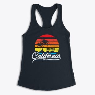 Benton California Palm Tree Sunset Women's Racerback Tank
