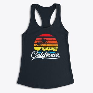 East Whittier California Palm Tree Sunset Women's Racerback Tank