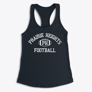 Prairie Heights High School Classic Football Women's Racerback Tank