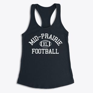 Mid-prairie High School Classic Football Women's Racerback Tank