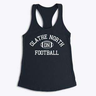Olathe North High School Classic Football Women's Racerback Tank