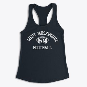 West Muskingum High School Classic Football Women's Racerback Tank
