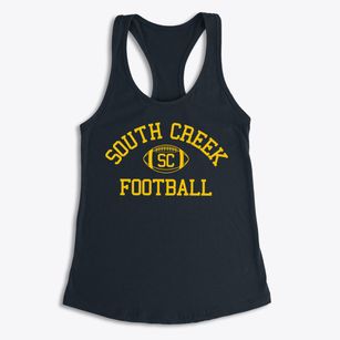 South Creek High School Classic Football Women's Racerback Tank