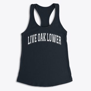 Live Oak Lower Elementary School Varsity Arch Women's Racerback Tank